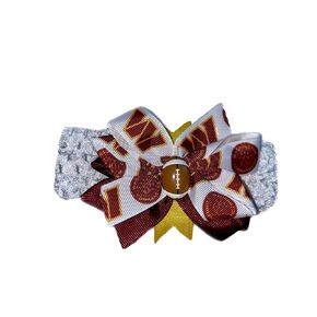 Commanders Baby Girl Boutique Bow Crocheted Headband Fits Newborn to Adult