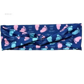 Baby Feet Pink Blue Maternity Nurse Medical Worker Headband Hair Bands Hospital Labor and Delivery