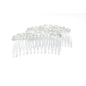 Moonstone Hair Combs (Quantity of 2)