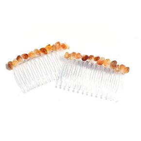Citrine Stone Hair Combs (Qty of 2)