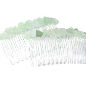 Genuine Sea Foam Sea Glass Hair Combs (Set of 2)