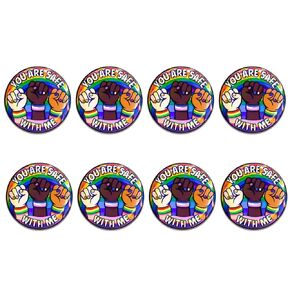 2PCS Pride Buttons - YOU ARE SAFE WITH ME pin for Pride Month, Pride Pins Accessories Gifts