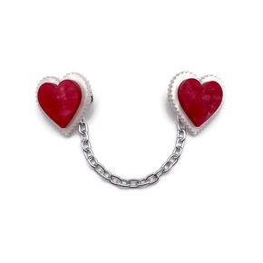 Scalloped Heart Sweater or Cardigan Clip, Valentine's Day Heart Sweater Guards