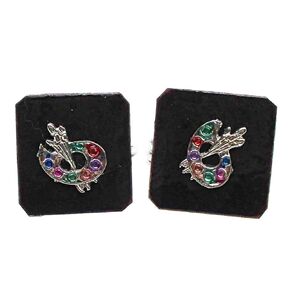 Tallit Clips - Artist's Pallet Charms on Copper Enamel