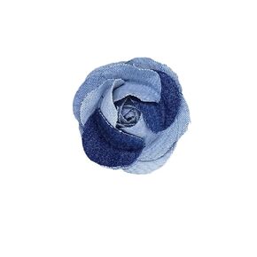 Denim Fabric Flower Brooch Pin