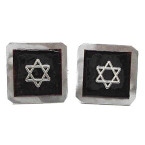 Tallit Clips - Star of David on Black Copper Enamel