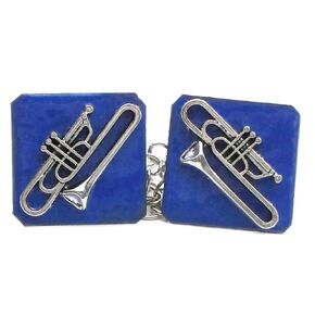 Tallit Clips - Trumpet Charms on Copper Enamel