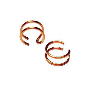 Copper Wire Ear Cuff 2 Pieces Non Pierced Cartilage Earrings