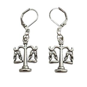Scale Leverback Earrings, Lawyer Law Student Jewellery, Libra Accessories