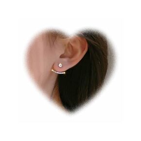 Boho Crystal Ear Jacket Earrings Crystal Bar Earrings Silver Rhinestone Earrings Cz Arc Bar Earrings Sparkly Wedding Earrings Two Ways Front Back Earrings Jewelry for Women