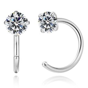 Gllbtpt صغير Huggie Half Acports Cz Tiny Charilage Hypoallergenic Stud أقراط للنساء الفتيات في سن المراهقة (أبيض)