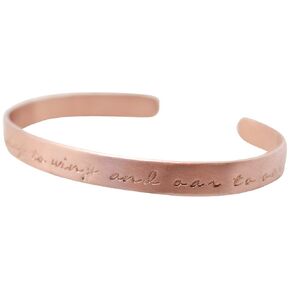 0.25 in Personalized Copper Cuff Bracelet - Inspirational Custom Message Bangle - 1/4 in wide