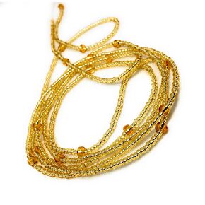 Royal blue & Gold Belly beads, Evil Eye Waist bead, Tie-on belly bead, Beaded Waist Chain, 42 inches, Waist beads for weight loss, (Royal blue and Gold (2 pcs)