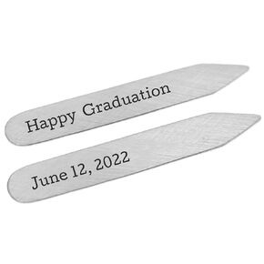 Personalized Graduation Collar Stays - Gift for Him - Metal Collar Stiffeners