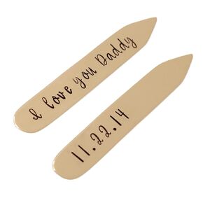 Bronze Collar Stays For Dad, Father's Day Present, Personalized Engraved Custom Message