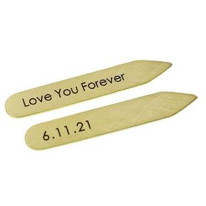 Personalized Brass Collar Stays, Custom Collar Stiffeners, Shirt Stays, 2.25 Inches, Present for Men