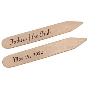 Father of the Bride Personalized Collar Stays, Custom Present for Dad, Wedding Keepsake Present for Pop