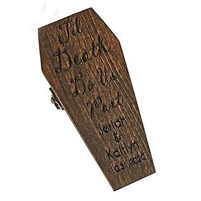 Coffin Ring Bearer Pillow Box - Til Death Do Us Part Engraved | Personalize Option
