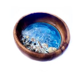 Made in Hawaii Ocean trinket dish made on Maui | Ocean Jewelry Dish | Beach Wedding Favors | Ring Dish | Ocean ring dish | Gift for her