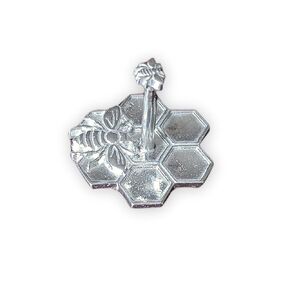 Pewter Honey Bee Ring Holder - Tiny Ring Stand Gift Boxed with Honey Bee Story Card - Handcrafted in USA (Shipped from Artist Studio)