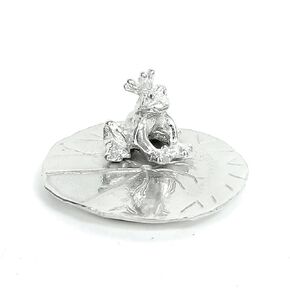 Frog Prince Ring Holder - Gift Boxed with One Kiss Can Change Everything Story Card - Handcrafted Pewter Made in USA