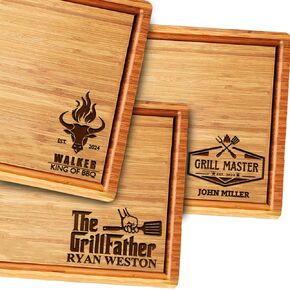 Father's Day Gift Cutting Board, Outdoor Customized Grilling Gifts for Men, Best Dad Engraved Birthday Gifts, Unique Barbecue Gifts for Men, Kitchen BBQ Grill Gift