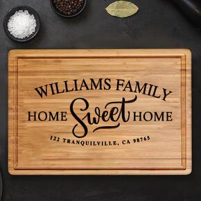 Personalized Housewarming Gift for New Home, Custom Engraved Cutting Board New Home Gift Ideas, Realtor Closing Gifts for First Time Home Buyers, New Neighbor Home Sweet Home Gift