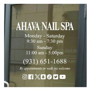 Business Hours Sign and Business Name Vinyl Decal Custom Professional Business Sign for Window and Door Custom Business Hours Stickers Decals