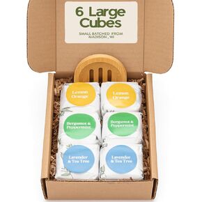 Bare Botanics Shower Steamers Aromatherapy 6 XL Cubes + Tray - Intensely Aromatic with Essential Oils & Natural Ingredients - 70% Bigger - Long-Lasting at-Home Spa Relaxation - Small-Batch Made in WI