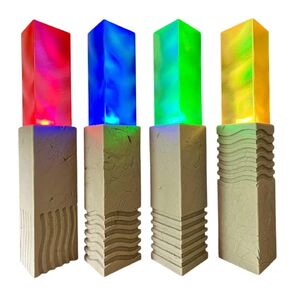 Fifth Element Stones LED Light Set, Remote Control, 3D Printed Movie Prop Replicas, 4-Piece Collection
