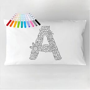 Color Your Own Personalized Pillowcase Zentangle Doodle Coloring Kids Craft Project Slumber Party Favors Sleepover Color-In Gift Activity