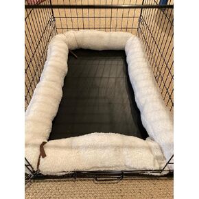 Dog Crate Pillow Bumper in Faux Sherpa
