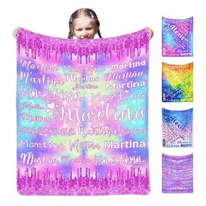 Personalized Baby Blankets for Girls Boy, Custom Blanket with Name for Adults, Customized Soft Fleece Throw Blankets with Name Gifts for Family Best Friends Sister Christmas Birthday