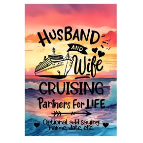 Personalized magnetic cruise ship door decoration, large cruise ship door banner, Husband and Wife cruising partners for life, custom decor for cruise, cruise ship flag (No Personalization) in Kuwait