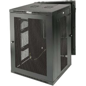 Fully Welded Server Cabinet, 15U Wall Mount Rack, 27.6inch Depth Network Rack, Mesh Door, Swing Out, Load Bearing 242lbs (110 kg), Network Cabinet for 19in Computer/AV/Data/IT Equipment in Saudi Arabia