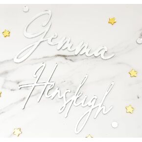 Custom Cake Name Sign | Acrylic Cake Name Plaque | Made in the USA| Personalized Cake Name Plate Plaque | Cake Letters | Cake Decoration for Birthday BabyShower Wedding