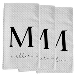 Custom Name Kitchen Towel | Personalized Tea Towel | Family Monogram Dish Towel | Farmhouse Decor | Hand Towel | Microfiber Dishcloth Gift (Just 1 Towel)