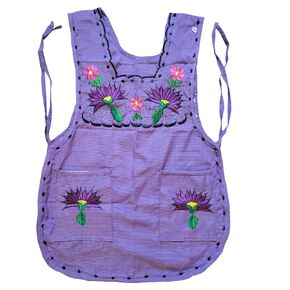 Traditional Mexican Apron for Women with Pockets and Beautiful Flower Embroidery - Mandiles para Mujer Mexicanos Mandil escapulario mandil Artesanal cobbler apron smocks