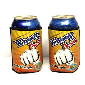 Whoop Ass can coolers, Neoprene can cooler 2 pack Whoop Ass
