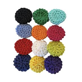 Nylon Yarn Kitchen Scrubbies - Scouring Pad - Pot Scrubbers - Sponge - Reusable - set of 4 - double thickness - 3.5 inch/palm size