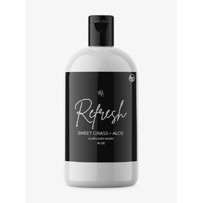 Home 'REFRESH' Luxe Linen Wash, Natural Laundry Detergent - Sweet Grass & Aloe | High Efficiency & Standard Machine Washing | Nontoxic | Stain & Odor Removal (16oz. Pack Of 1)