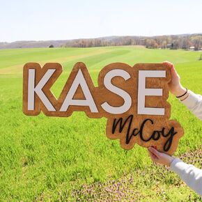 Nursery Name Sign, Wooden Name Sign, Name Plate for Wall, Custom Wooden Sign, Baby Name Announcement Sign, Hickory Hollow Designs (James Matthew)