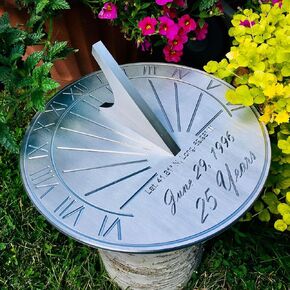 25 Year Anniversary Gifts Sundial - Engraved & Calibrated 25th Anniversary Gifts For Husband - 25th Wedding Anniversary Gifts For Couple - 25 Year Anniversary Gifts for Wife