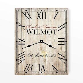 Personalized Rustic Clock 12"x15" or 16"x20"