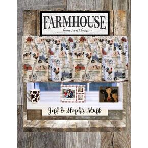 Farmhouse Valance Country Decore Dairy Parm Cow Topper Barn Decord Decor Barn Pig Home Decor Cotton Window Window Treag