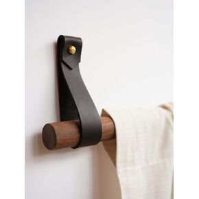 KEYAIIRA - Leather Curtain rod holder leather curtain rod bracket holders leather loop strap for wall boho pole hanger wall blanket display farm house style