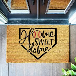 Baseball Themed Home Sweet Home Doormat | Baseball Doormat | Cute Doormat | Premium Quality, Thick 100% Coir Coconut Husk stk 1490