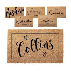 Personalized Door Mat with Family Name - Custom Doormat with Anti-Slip Backing - 3 Size Options - Custom Door Mats for Front Door Front Door Mat for Outdoor Decor - Christmas Gift (Design 5)
