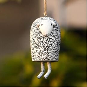 Animal Wind Chimes – Cute Resin Animal Garden Decor, Rustic Outdoor Wind Bell, Metal Chime for Yard Tree Door Balcony, Owl Fox Bear Red Panda Marmot – Unique Housewarming Gift (G)