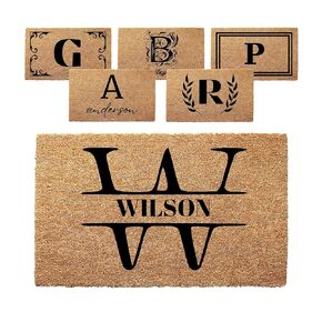 Personalized Door Mat with Monogram - Custom Doormat with Anti-Slip Backing - 3 Size Options - Family Doormat Custom Door Mats for Front Door Front Door Mat for Outdoor Decor